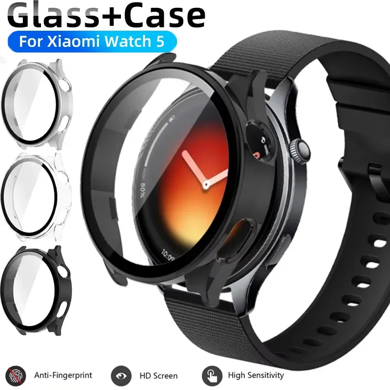 

Tempered Glass+PC Case For Xiaomi Watch 5 Anti-scratch Shell Screen Protector Bumper Cover For Xiaomi Watch 5 Accessories