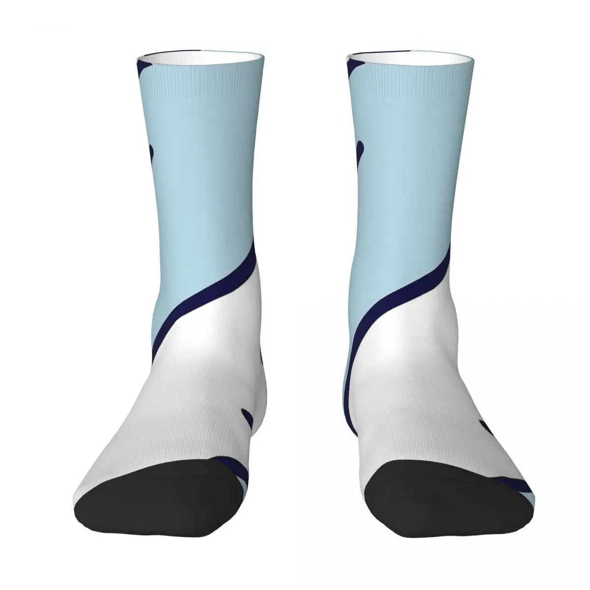 Retro-Streifen in blau weiß gloden weiß marineblau geometrische Unisex Winters ocken wind dichte glückliche Socken Street Style verrückte Socke