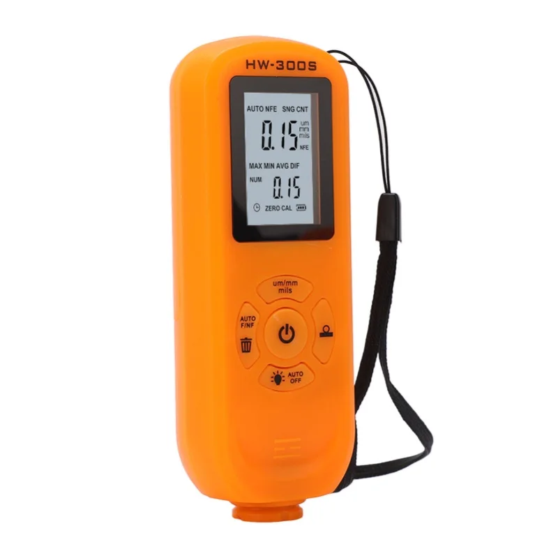 Paint Thickness Gauge Coating Depth Meter Tester Digital Display 3 Units For Machine Black/Orange
