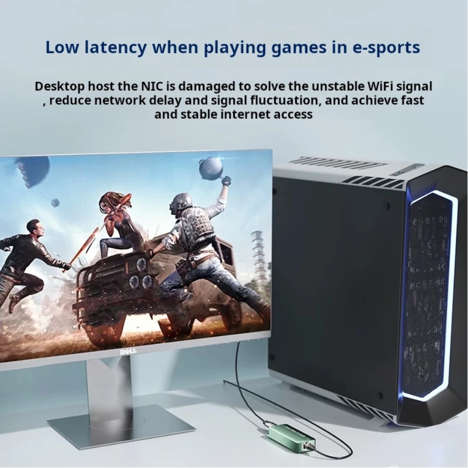 

10G network card USB3.2 Ethernet to 10000Mbps high-speed Type-C 10G RJ45 wired converter using WIN11