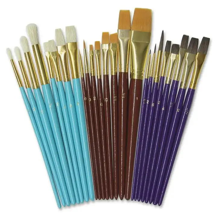 Assortimento di pennelli creative Street Deluxe, colori e dimensioni assortiti, 24 pennelli