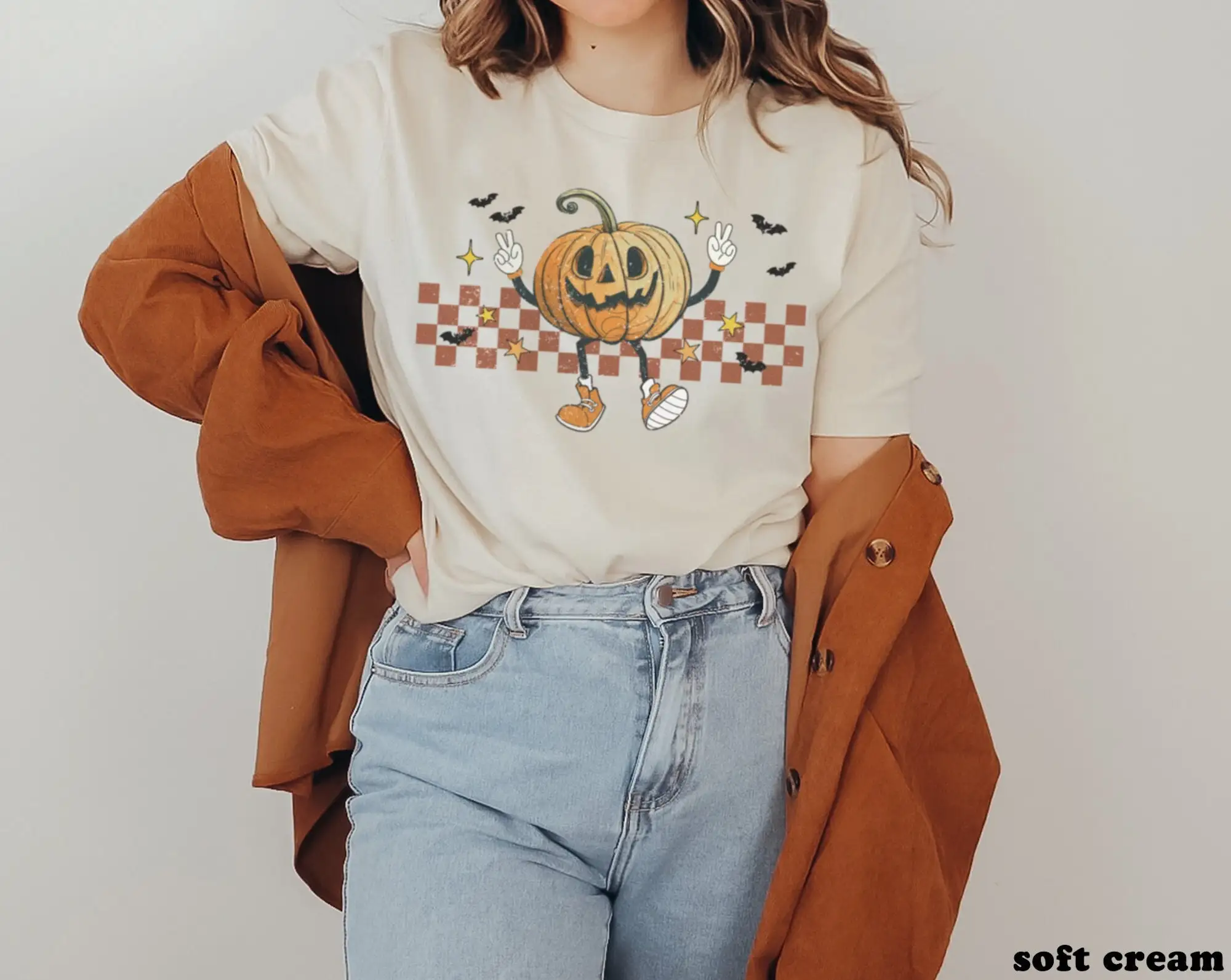 Retro Fall Pumpkin T Shirt Cute Trendy Autumn Halloween