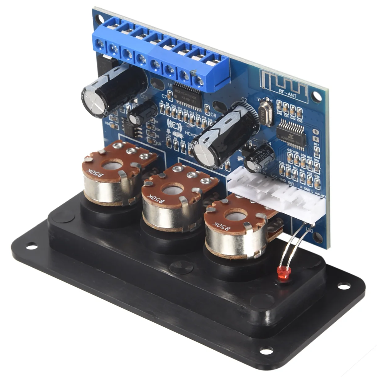 A51I 2.1 채널 디지털 앰프 보드 2X25W + 50W BT5.0 서브우퍼 DC12-20V 앰프 보드 + AUX 라인 + USB 케이블 + 원격 제어