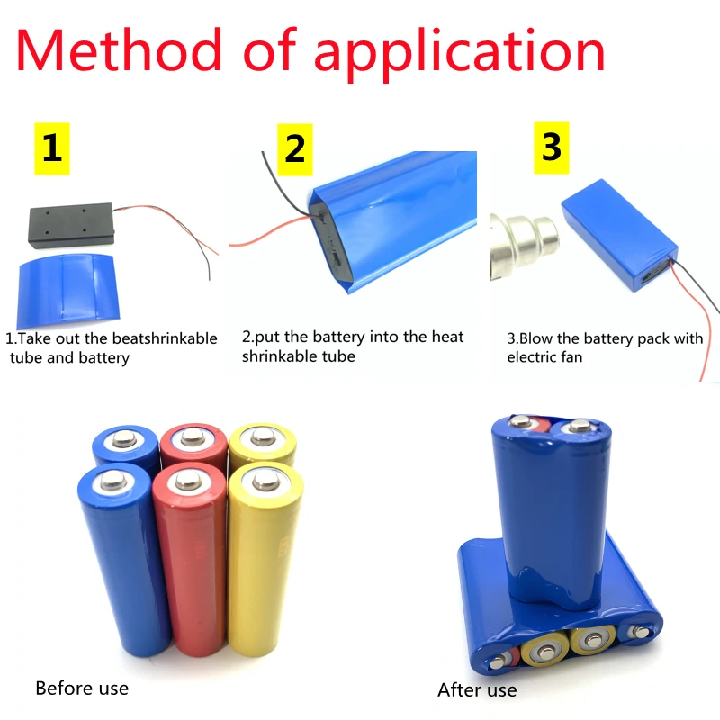 Termoretractil 18650 Lipo Battery PVC Heat Shrink Tube Pack 85mm ~400mm Width Insulated Film Wrap Lithium Case Cable Sleeve Blue