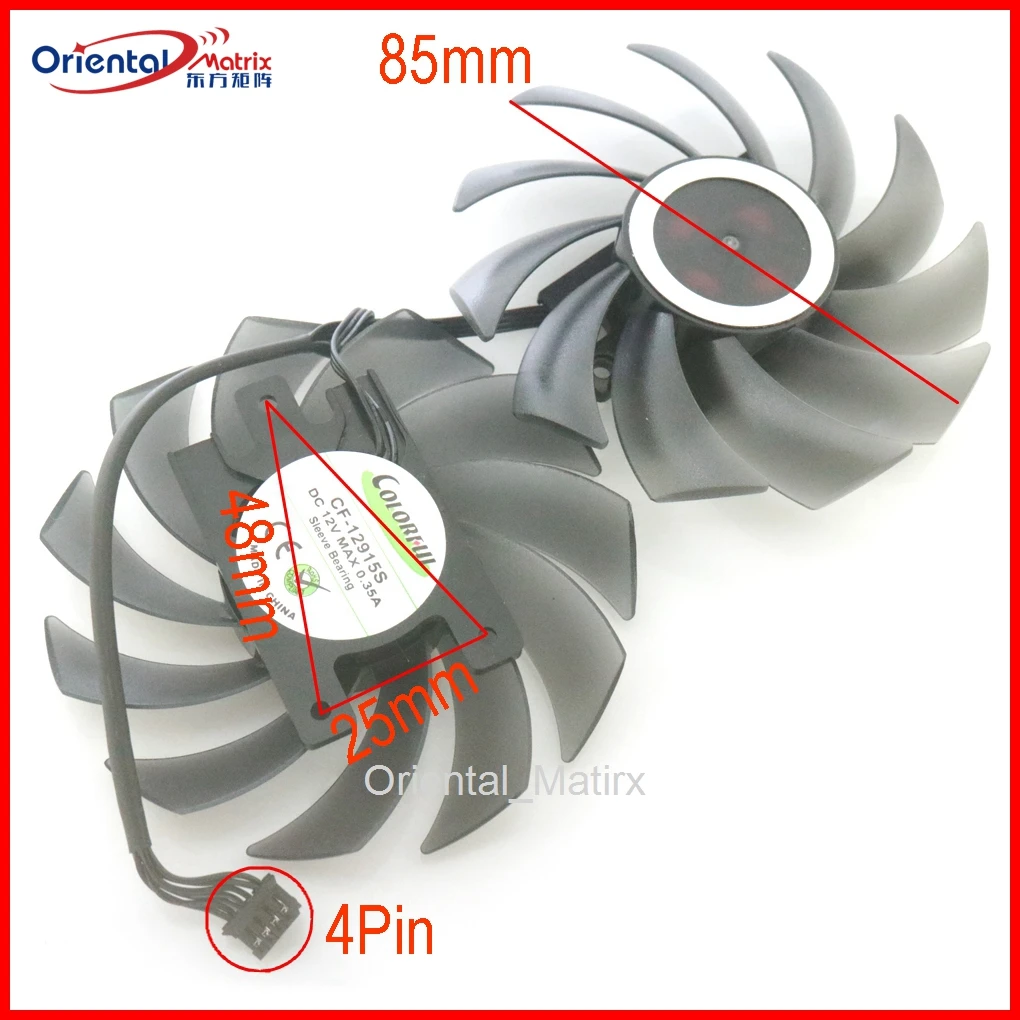 2pcs/lot CF-12915S 85mm DC12V 0.35A 4Pin For INNO3D RTX2060S GTX1660 1660ti 1660S Graphics Card Cooling Fan