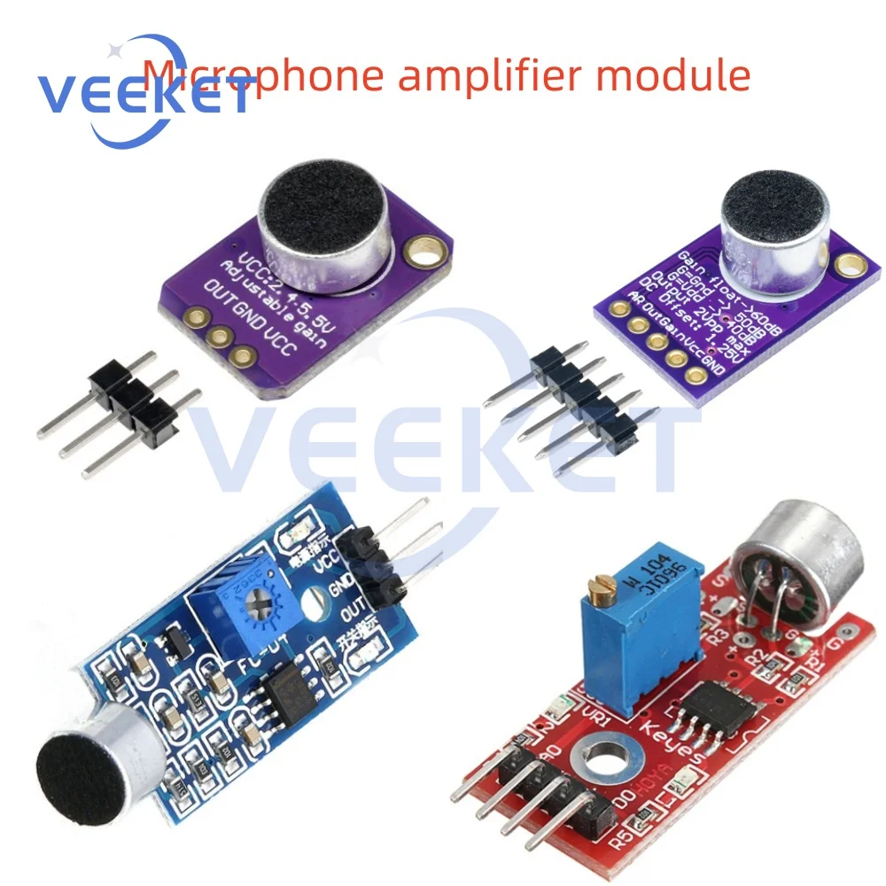 

Sound Sensor Module MAX4466 MAX9814 Sound Control Sensor with Whistle Switch Microphone Amplifier for Arduino Detection Project