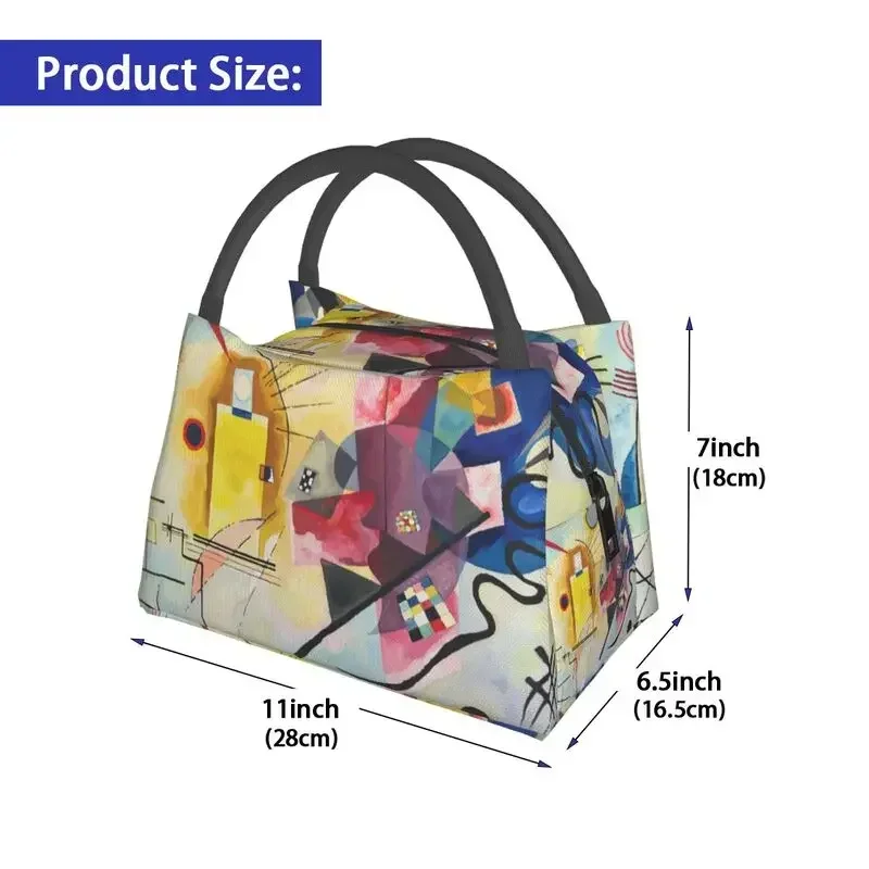 Wassily Kandinsky Insulated Lunch Bags for Women Russian Painting Art Resuable Cooler Thermal Food Lunch Box Camping Travel