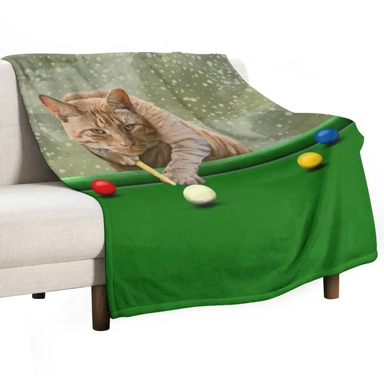 SNOOKER CAT Throw Blanket Heavy Luxury Thicken Blankets