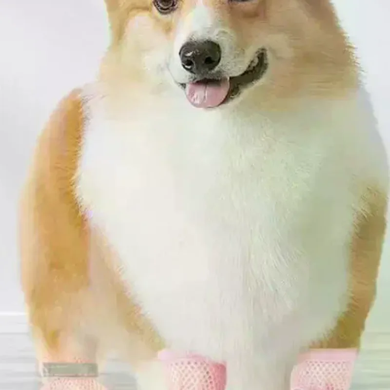 4 قطع، أحذية للكلاب غير قابلة للانزلاق وقابلة للتنفس ومقاومة للاهتراء مناسبة للحيوانات الأليفة الصغيرة والمتوسطة الحجم والجرو والأحذية الواقية. #2