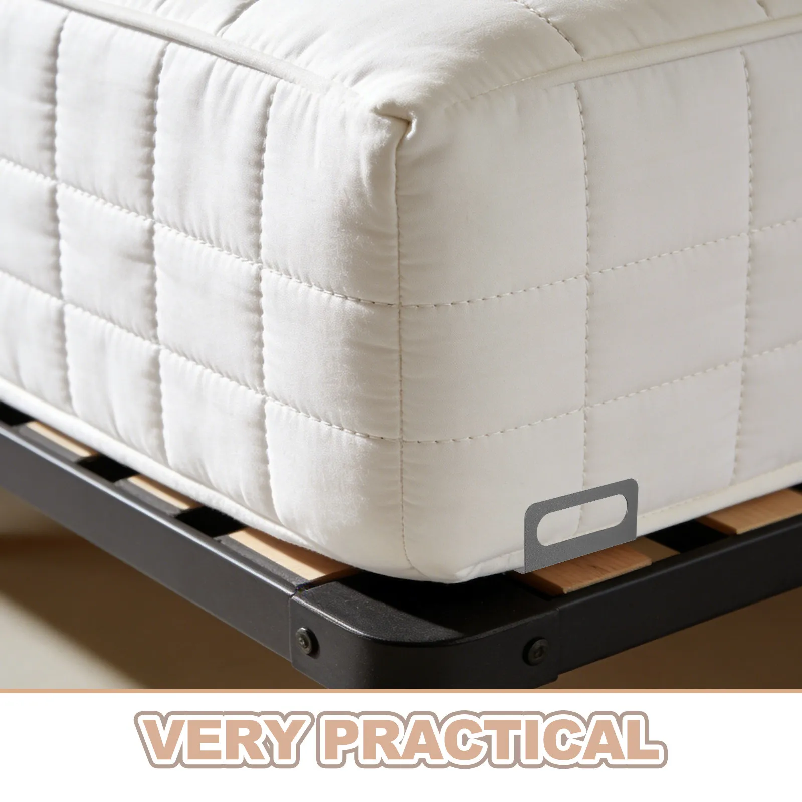 2Pcs Non Slip Mattress Retainer Bar Metal Mattress Stabilizer Bar No Drill Bed Frame Holder Sofa Stopper Sofa Stopper