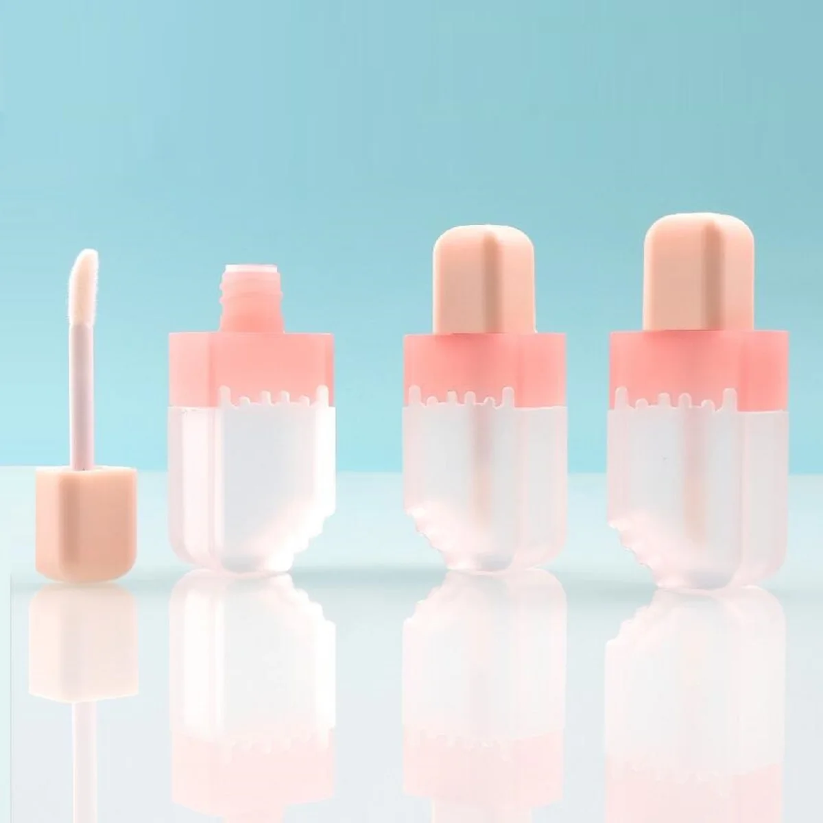 

5ml lip gloss tubes ice cream shape DIY Plastic Elegant Liquid Lipstick Container Lipgloss Cosmetic Sample Refillable Bottle