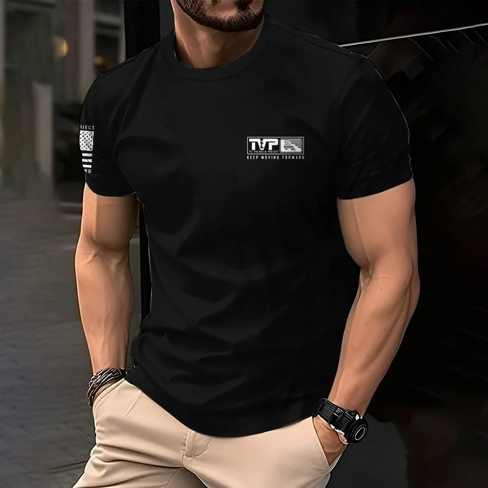 Vintage Americana Men's T-Shirts Clothing Casual Crew Neck Short Sleeve Top Outdoor Simple Daily Menswear Breathable Sports Tee image 3
