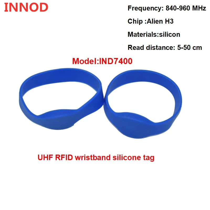 

UHF RFID wristband silicone materia bracelet read range 5-50cm AlienH3 chip 860-960MHz for race timing system with wristband tag