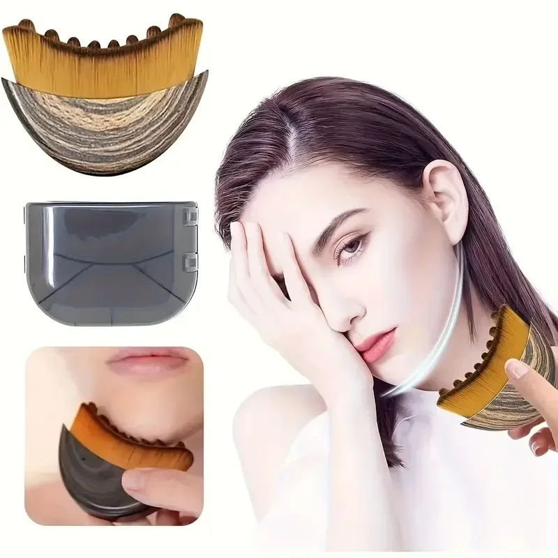 Escova Facial Contorno Linfático para Esculpir a Linha do Queixo, Massageador de Escovação a Seco para Drenagem Linfática e Alívio da Fadiga Facial