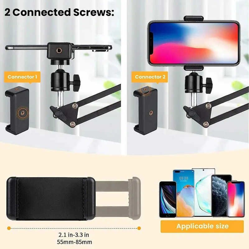 كول دير جديد كاميرا الهاتف Selfie عصا ترايبود الجدول حامل مجموعة التصوير قابل للتعديل ترايبود مع حامل هاتف ل Tiktok لايف