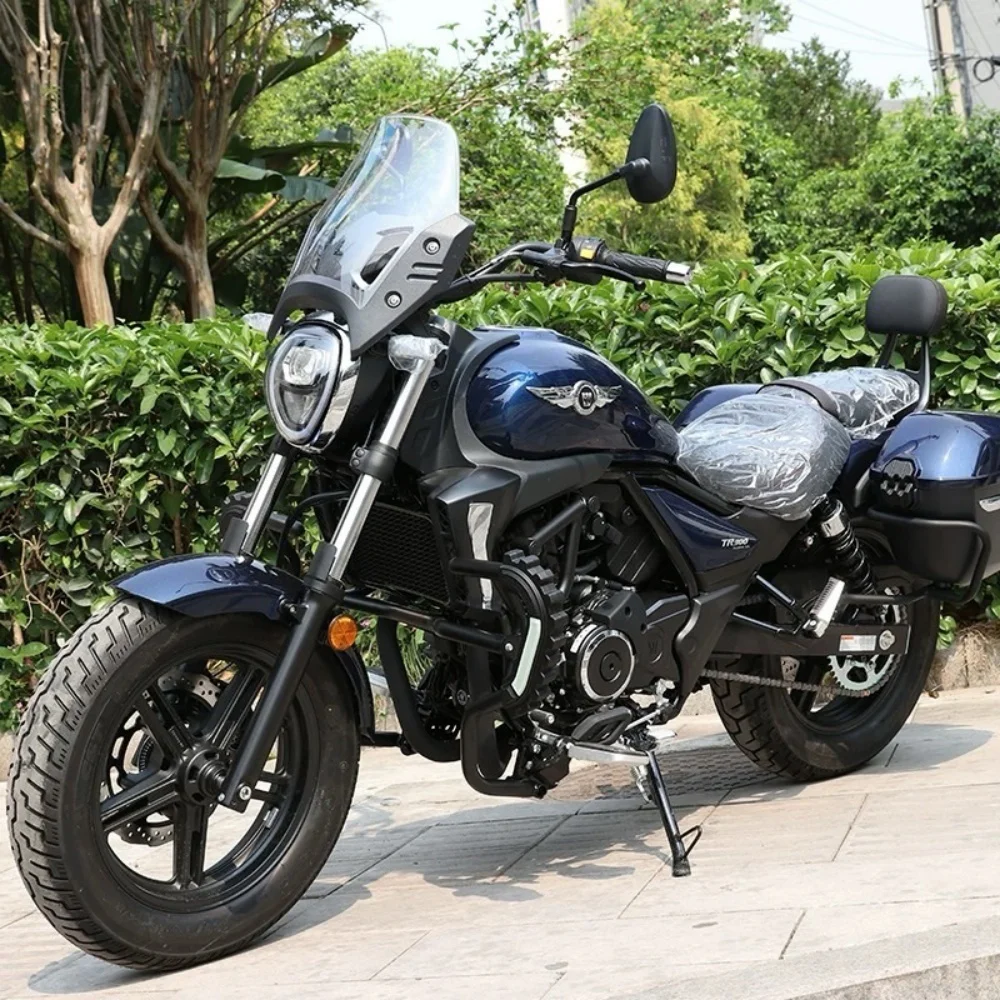 ل Haojue TR300 tr300plus دراجة نارية الجبهة الحرس بار مكافحة السقوط بار الكربون الصلب سماكة توسيع شريط حماية تعديل