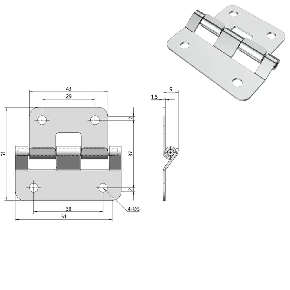 1pc Steel Detachable Hook Off Hinges For Instrument Cases Flight Case Accessory Door Connector Left Right Flat Hinge