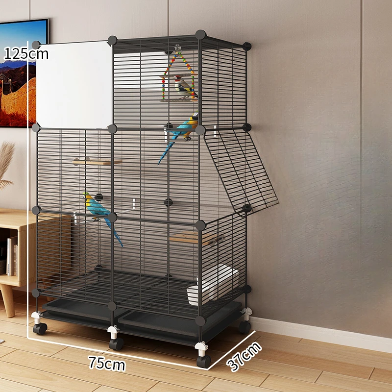 Feeder Aviary Rabbit Bird Cage House Carrier Habitat Canary Metal Bird Cage Luxury Villa Rgabbia Pappagallo Pet Products RR50BC