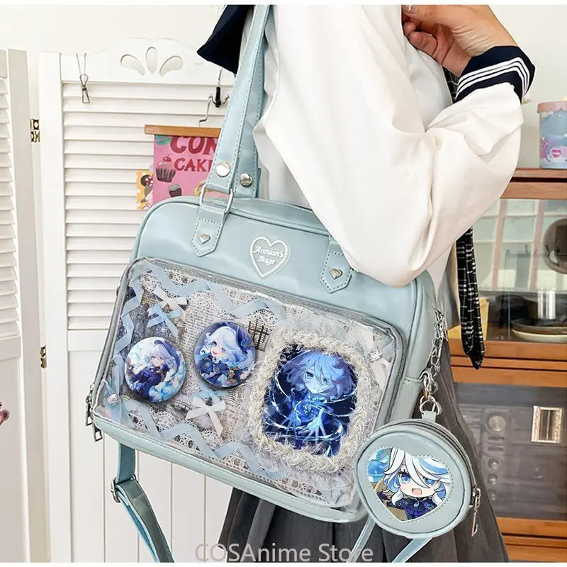 

Genshin Impact Furina аниме мультфильм Itabag модная сумка косплей большая сумка материал сумка значок карта рождественский подарок