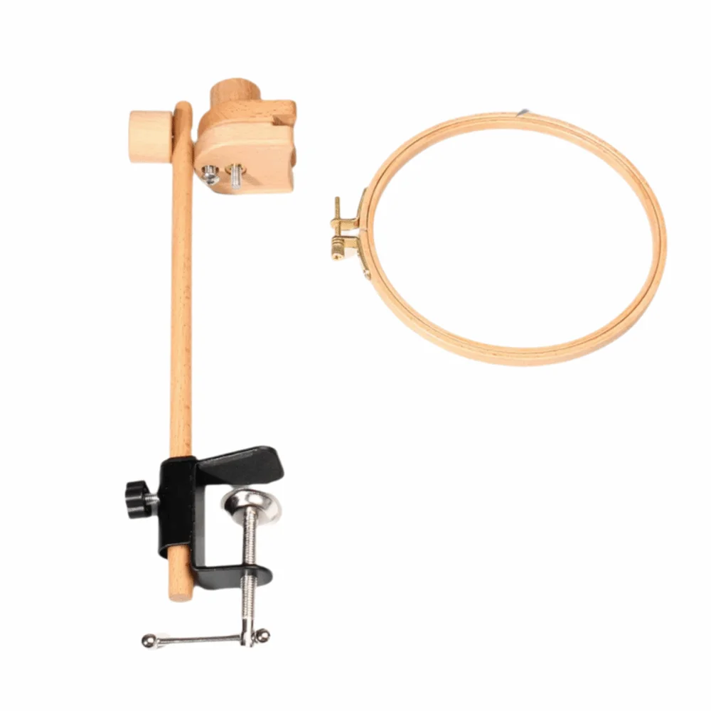 

Beech Wood Embroidery Frame Lap Stand Adjustable Clamp Clip Clamp Embroidery Hoop Holder DIY Compact Cross Stitch Rack