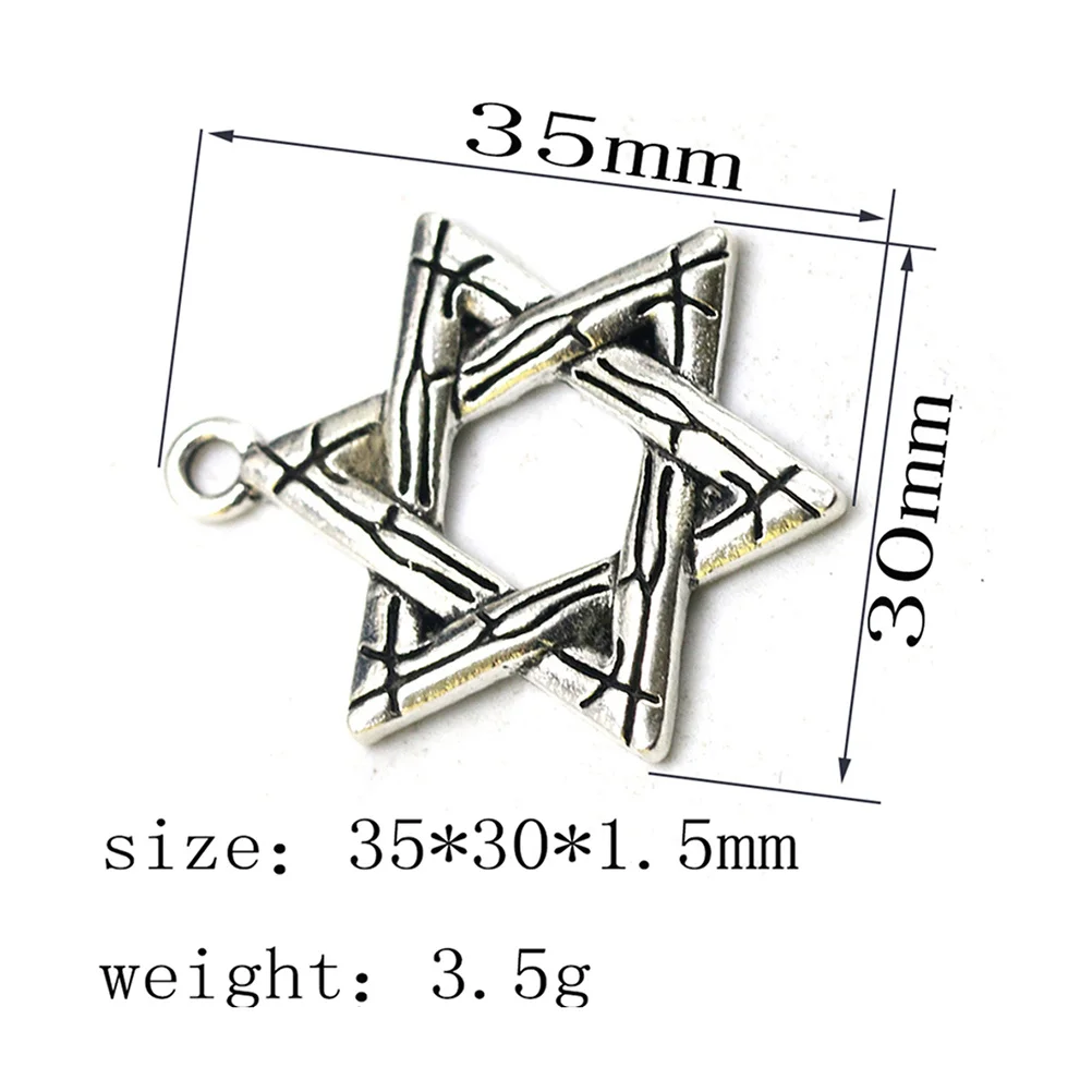 

20 шт., подвески из сплава с гексаграммой, аксессуары для самостоятельного изготовления, ожерелье, серьги, браслет, принадлежности для изготовления ювелирных изделий, подвеска из сплава, подвеска