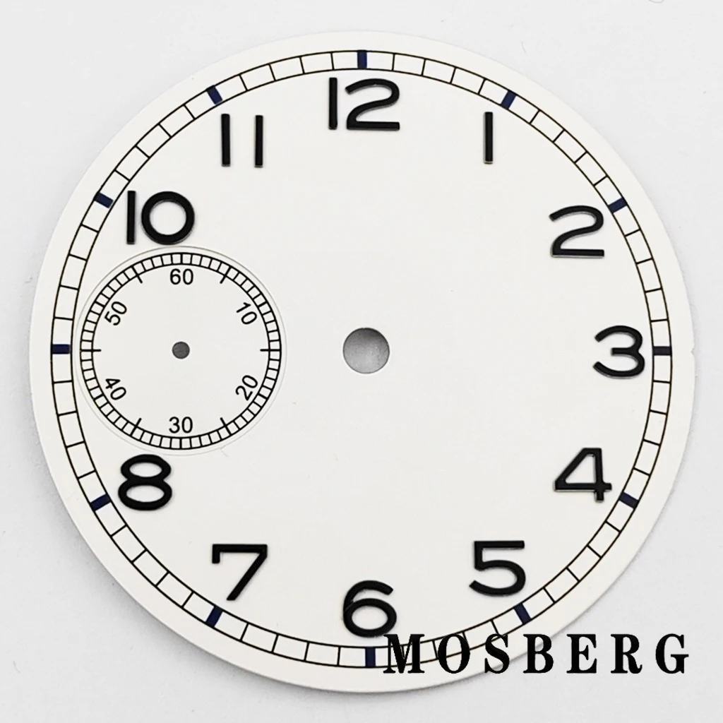 Циферблат часов 37 мм для ETA 6497 ETA 6498 ST3621, зеленый светящийся с окошком даты, циферблаты, автоматический механизм