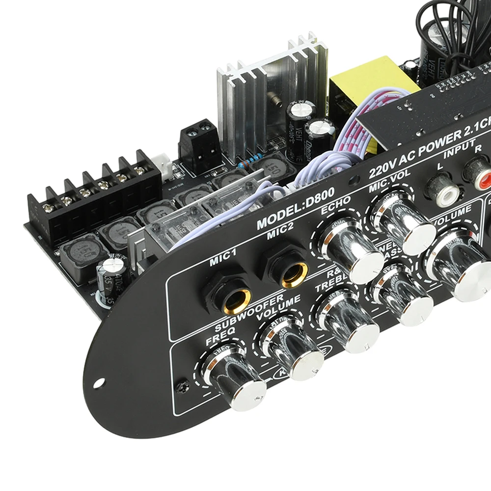DC12-19V/AC110-2220V 2.1-قناة D800 بلوتوث مكبر للصوت مجلس 2.1 قناة 50 واط + 50 واط + 100 واط إخراج عالية الطاقة