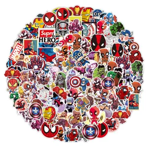 10/30/50/100 buah Stiker Disney Marvel The Avengers Stiker Pahlawan Super Skateboard Laptop Sepeda Motor Stiker Tahan Air Mainan Anak-anak 10 legenda marvel penjualan terbaik thanos - №