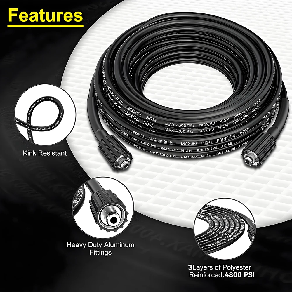 Cabo de mangueira de lavadora de alta pressão, conector fêmea M22-Pin 14/15, mangueira de lavagem de carro, conector de latão, mangueira de extensão de limpeza de água