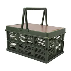 Foldable Camping Picnic Basket with Movable Board Large Capacity Multifunction Handheld Storage Box Home Organization