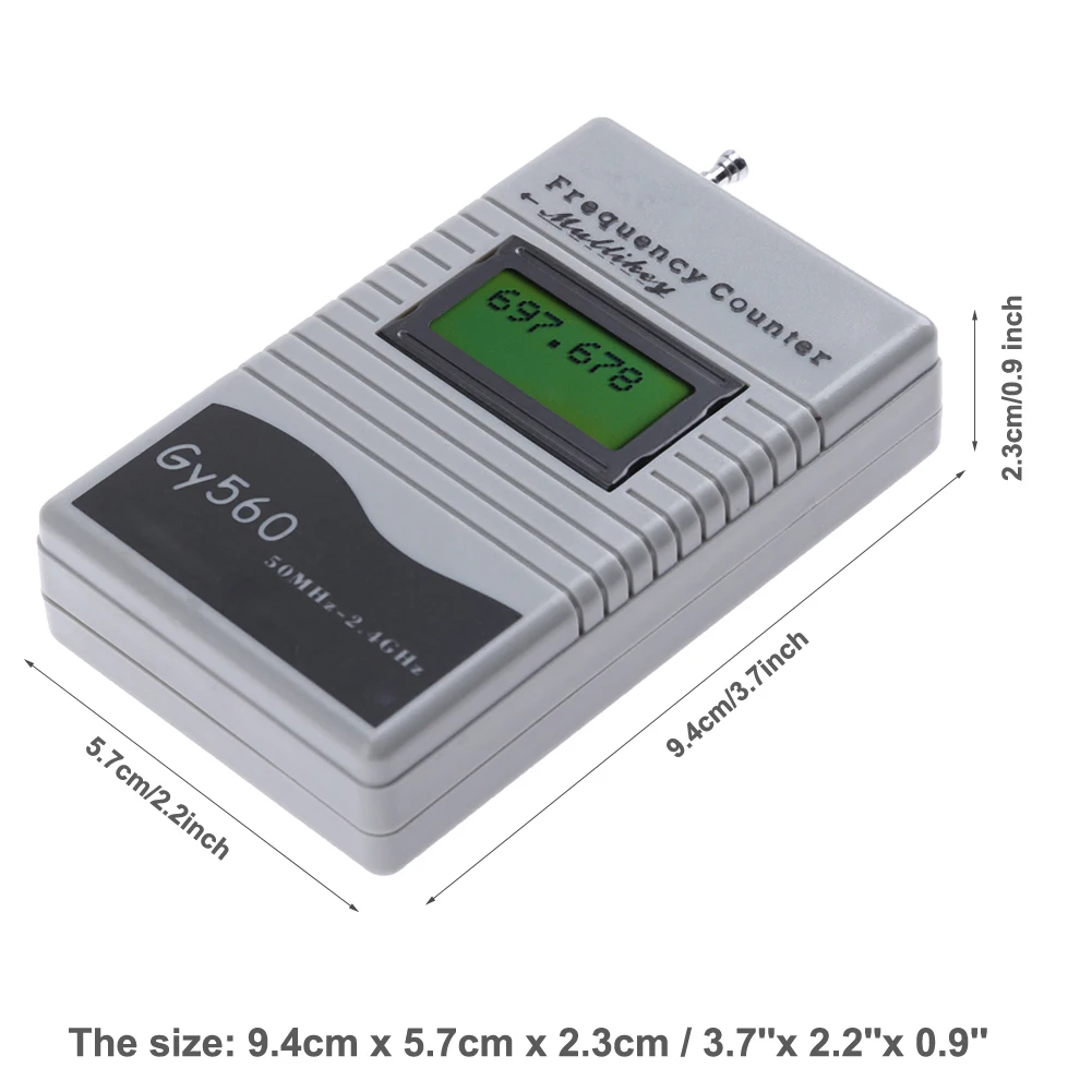 Freqüência Medidor Contador Tester, 7 DIGIT, Display LCD, GSM, 50MHz-2.4 GHz, para Two Way Radio Transceiver, GY560