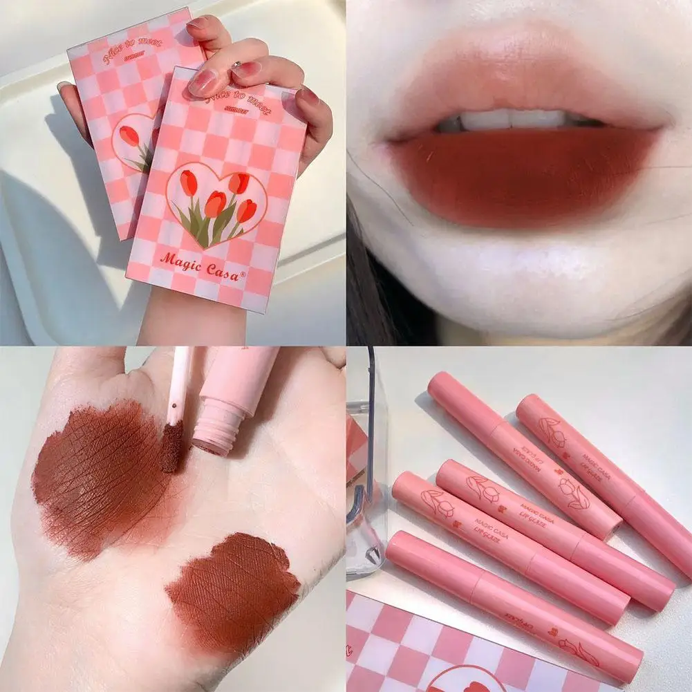 Tulp Lip Glazuur Langdurige Waterdichte Niet Aanraken Van De Cup Lippenstift Make-Up Zoete Lippen Gloss Voor Mode Vrouwen W2g5