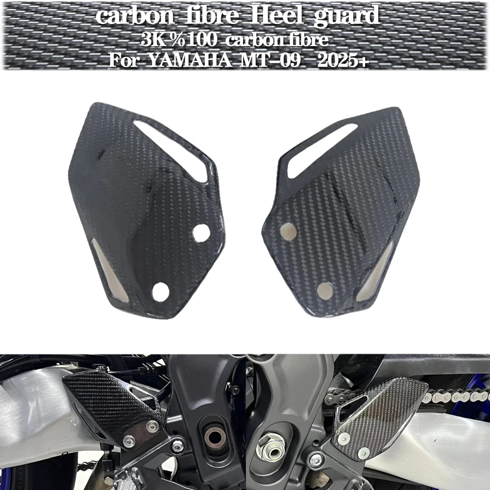 

Для YAMAHA MT-09 mt09 2025 + % 100 углеродное волокно, аксессуары для мотоциклов, подставка для ног, задний комплект, пяточные пластины, защита, подходит