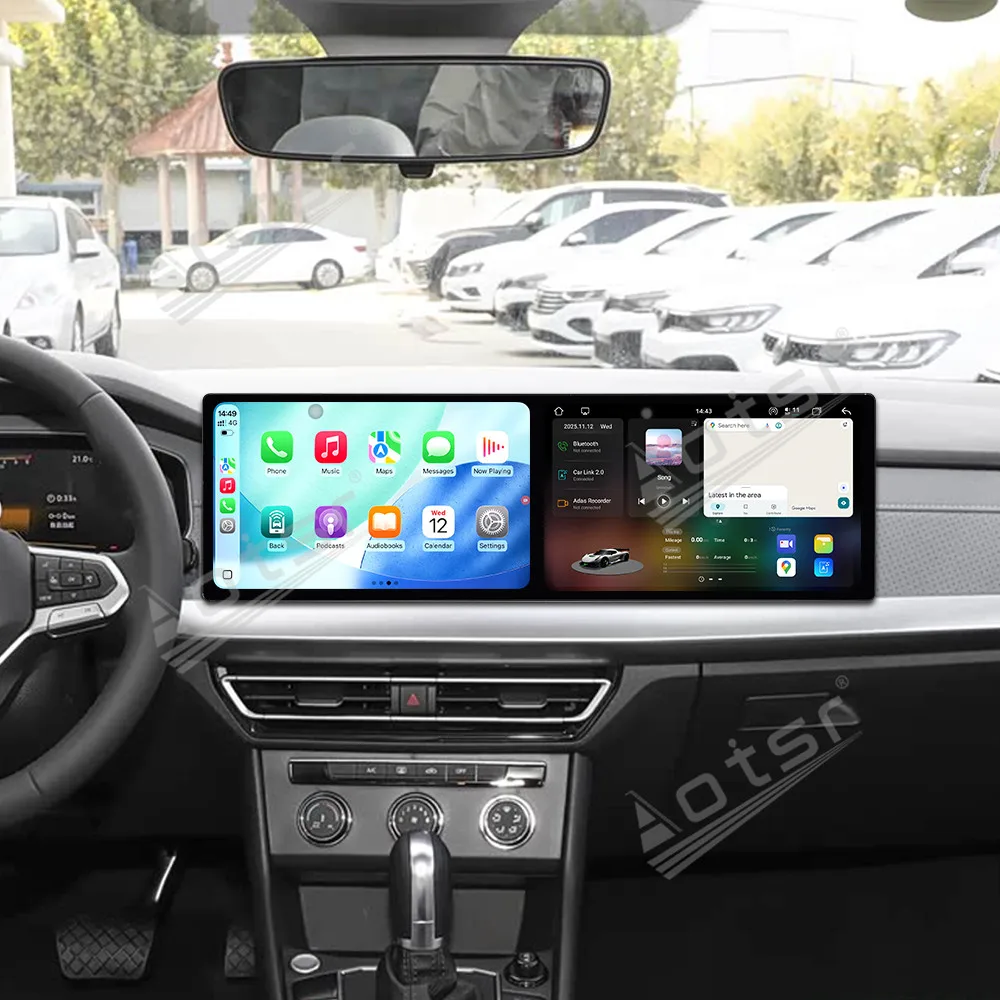 

Dual 10.1 inch auto carplay Android 15.0 For Volkswagen T-Cross 2019-2023 Car Radio Multimedia Player GPS Stereo WIFI Head Unit