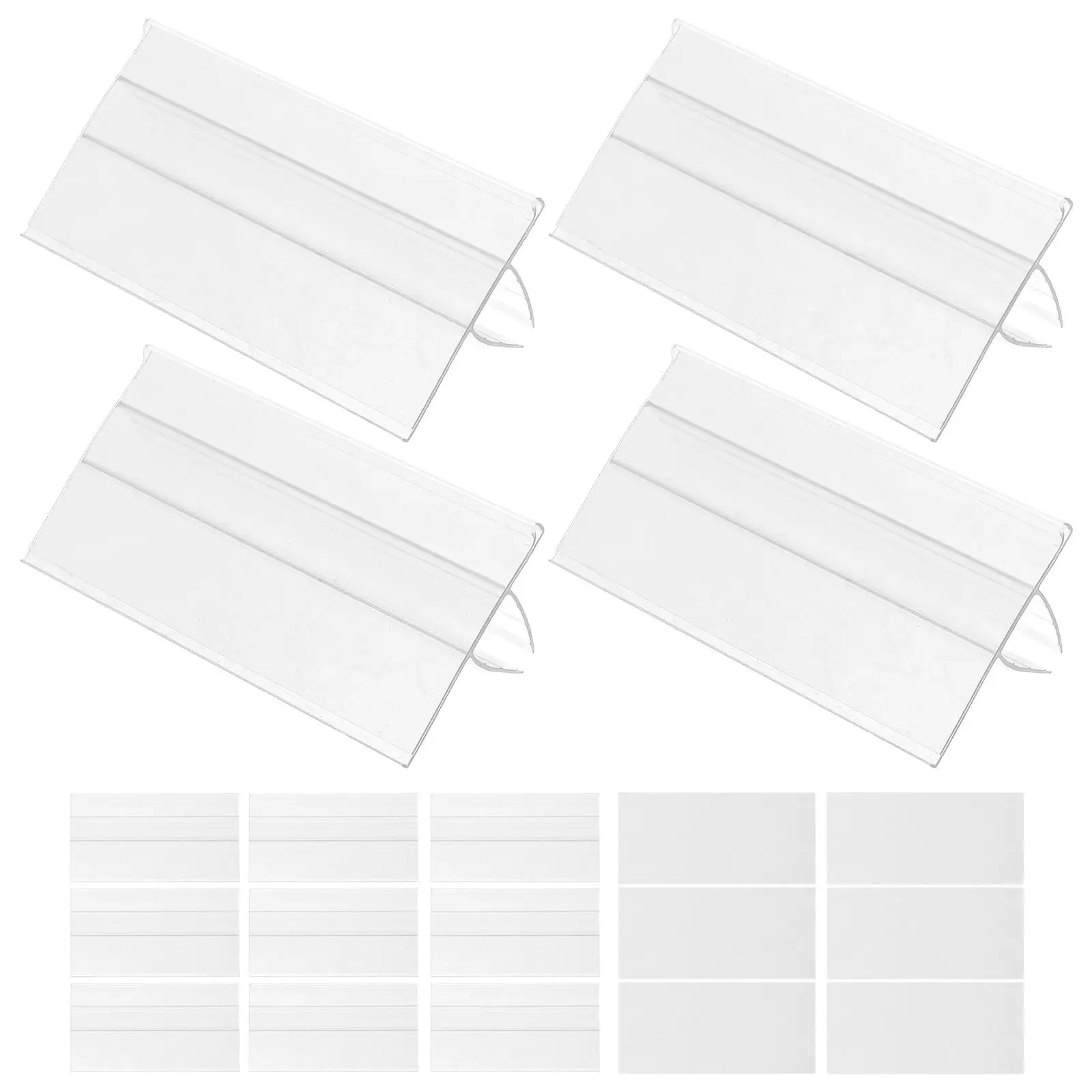 

50PCS Shelf Label Holders Transparent Plastic Card Bracket Retail Wire Rack Clips Labels Perfect Update Information Display
