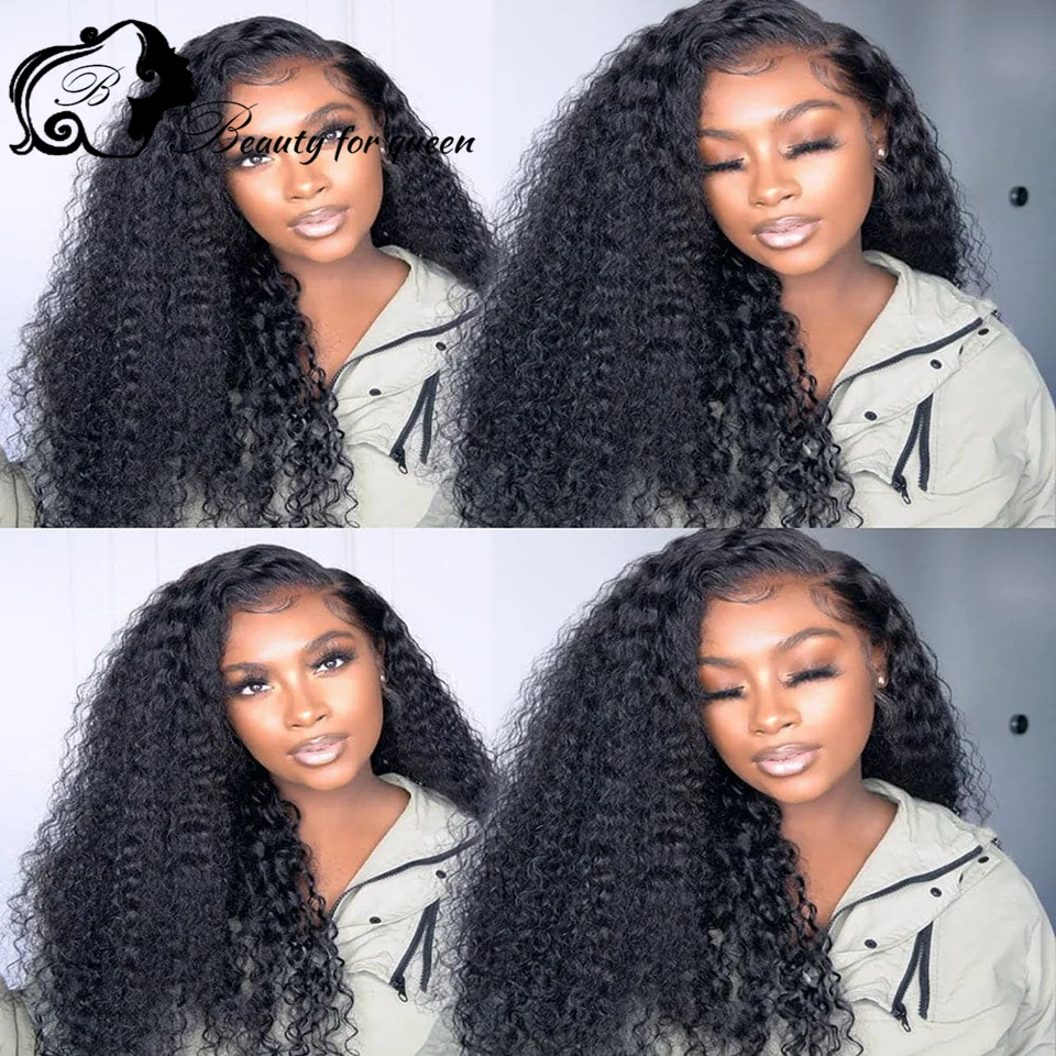 Customize Curly Human Hair Wig For Women Wear And Go 180% Density Invisible Lace Melting Brazilian Virgin Hair Wigs Extensions