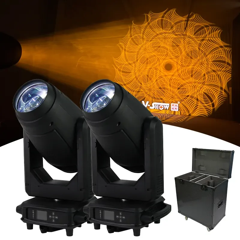 VSHOW 2 قطعة 450 واط مع Flightcase LED Kuan Hybrid CMY & CTO شعاع بقعة غسل 3in1 تتحرك إضاءة أمامية لنادي Dj