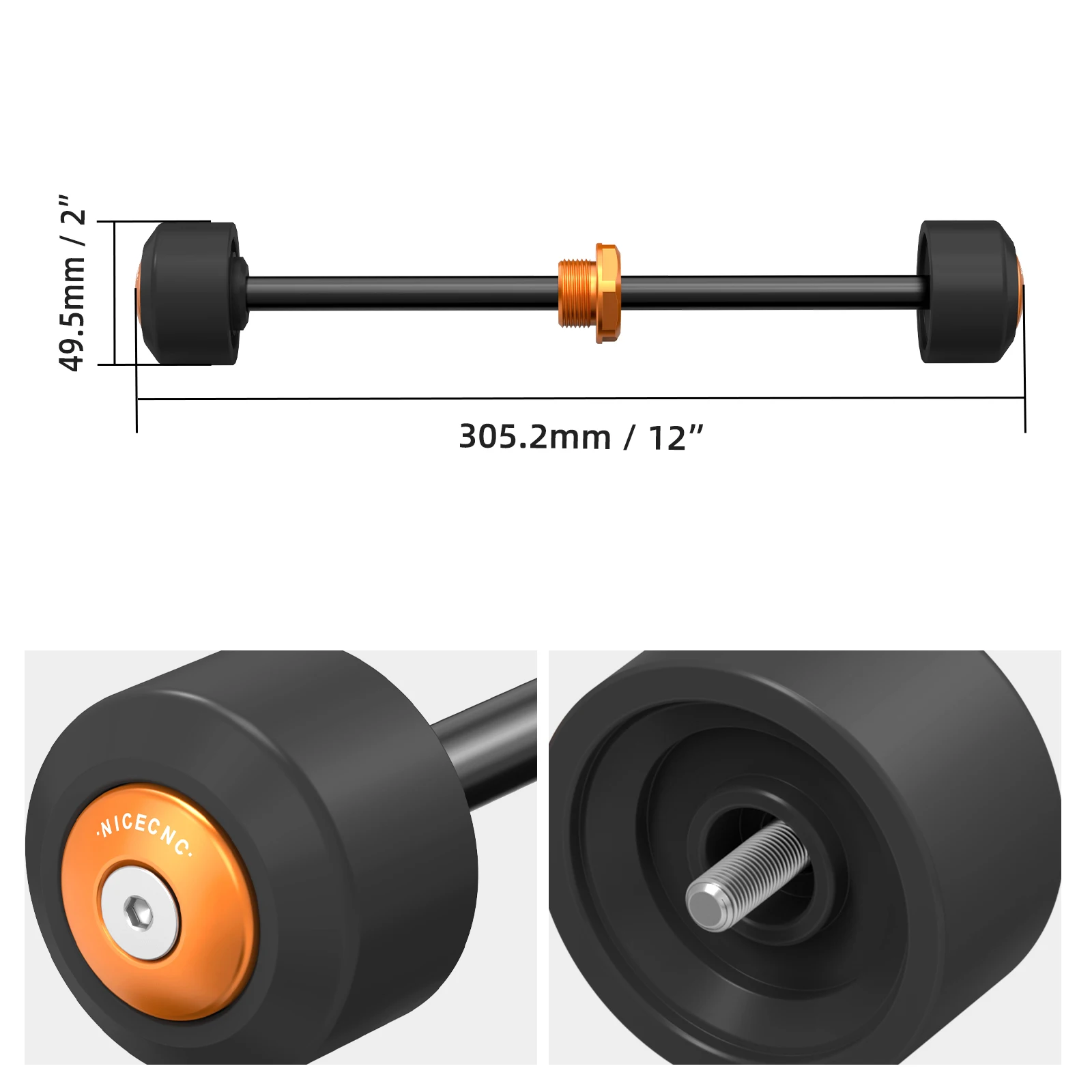 Für KTM 250 390 Duke 2024-2025 Vorne Hinterrad Achse Crash Slider Protector 390 Enduro R SMC R390 Abenteuer R/X 2025 RC 390 – Detail 2