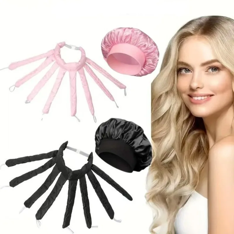 

Octopus Heatless Curling Rod Set No-Heat Hair Curler with Sleep Cap Overnight Curling Kit Damage-Free Big Wave Hair Styling Tool