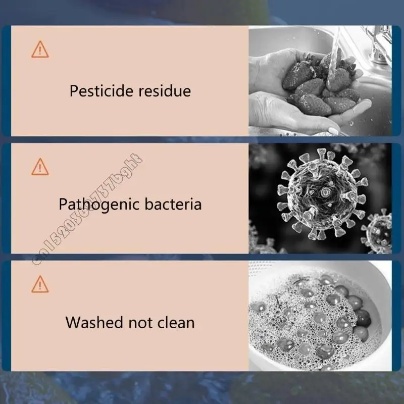 Small Capsule Shape Fruit Vegetable Washing Machine Portable Fruit Food Purifier Household Food Cleaner Machine 4XFB