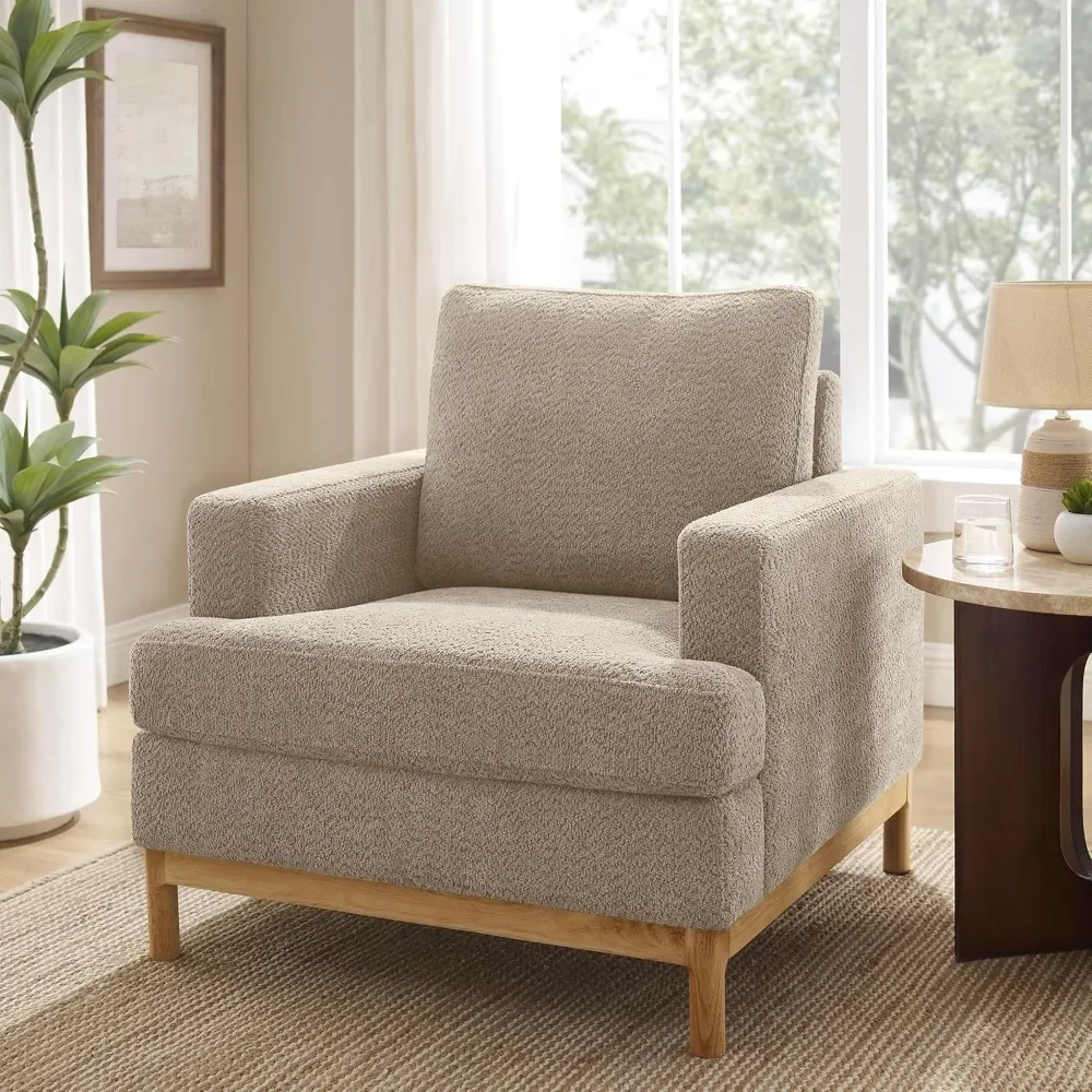 

Oversized Accent Chair, Mid Century Modern Upholstered Armchair for Living Room, Comfy Chair for Bedroom Reading Chair