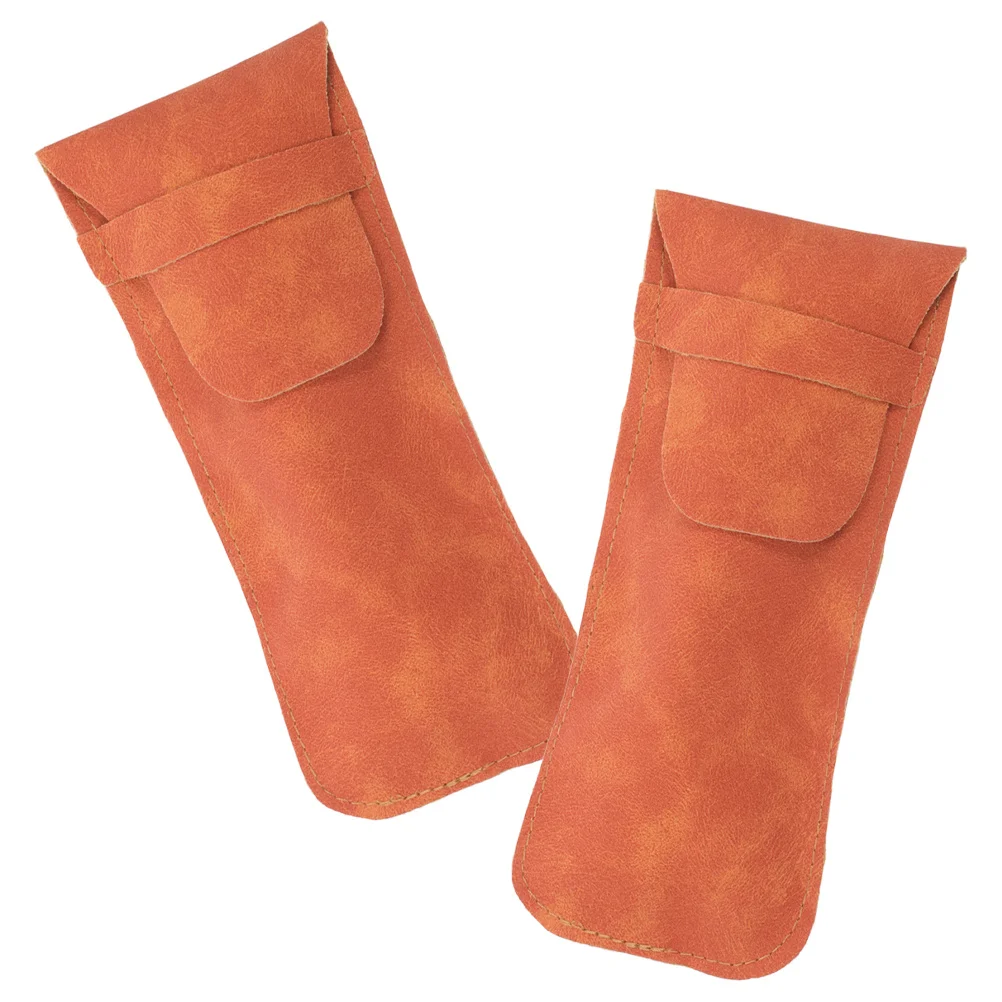 

2pcs Storage Bag Portable Pu Eyeglasses Case For Sunglasses Reading Glasses Travel Pouch Protective Cover Fashionable