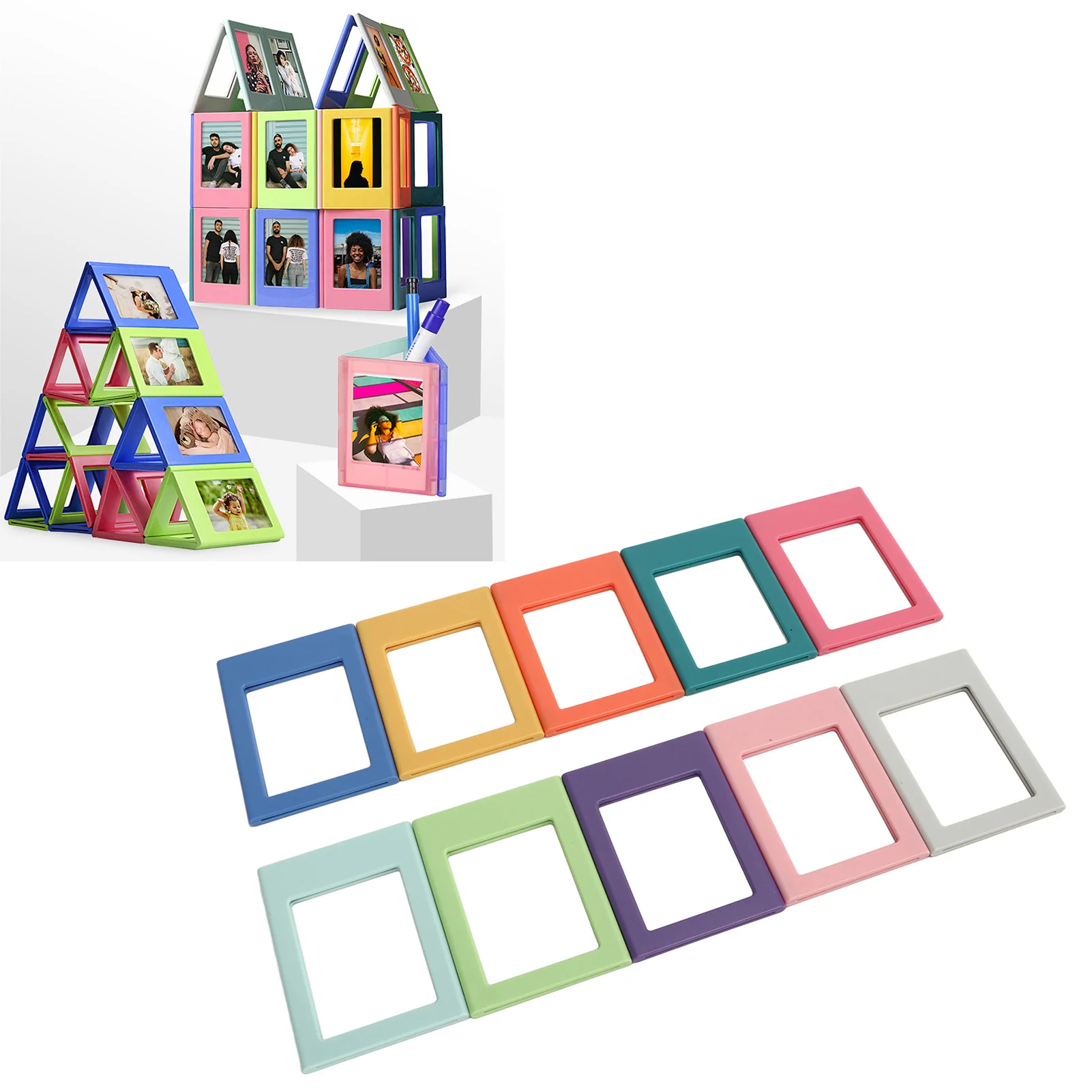Refrigerator Magnet Picture Frames 3 Inch Magnetic Picture Frame Impact Resistance for Dishwashers for File Cabinets