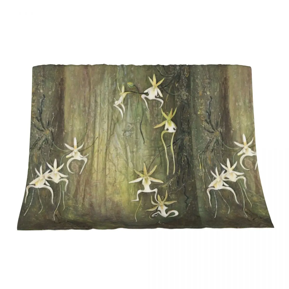 

Ghost Orchids Throw Blanket warm for winter Picnic Travel Blankets