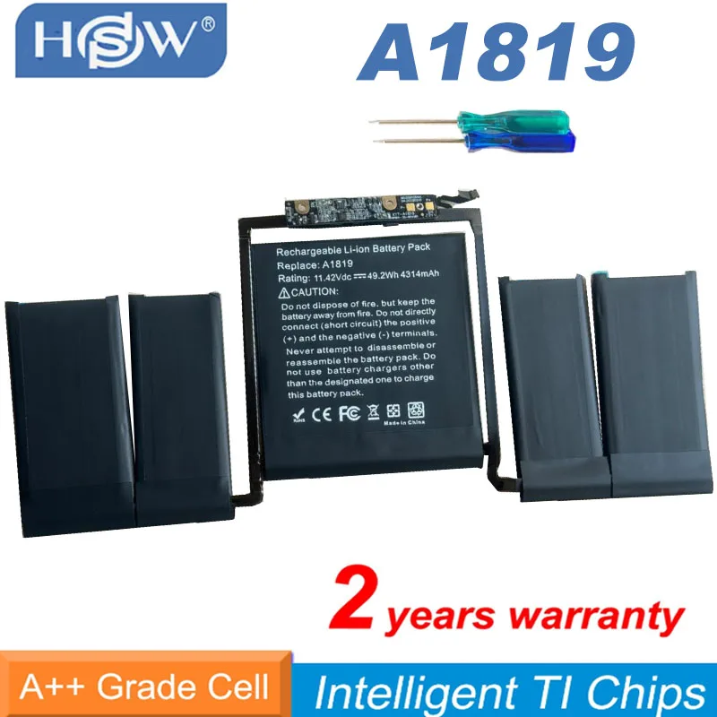 

A1819 Battery for Apple MacBook Pro 13'' Touch Bar A1706 Late 2016 Mid 2017 EMC 3071 EMC 3163 MLH12LL/A MPXV2LL/A