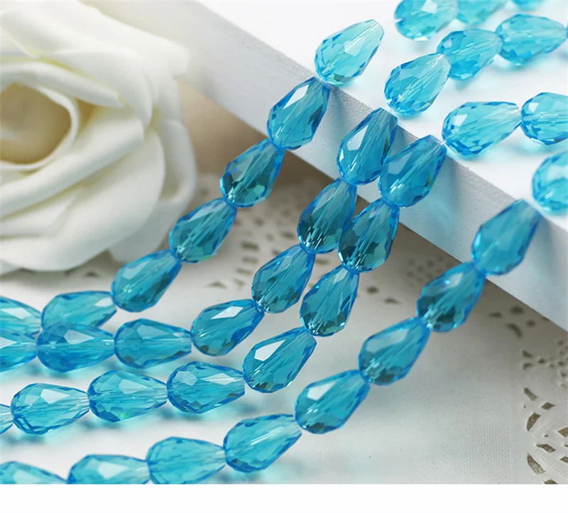 60/70PCS 8/10mm Kristall Tropfen Form Perlen für Schmuck Machen Waterdrop AB Glas Perlen lose Schmuck Perlen DIY Armbänder – Detail 18