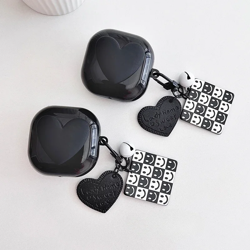 أسود القلب واقية الحال بالنسبة لسامسونج غالاكسي براعم 2 لايف تي بي يو سماعة الحال بالنسبة لبراعم غالاكسي لايف/براعم 2 برو غطاء حماية