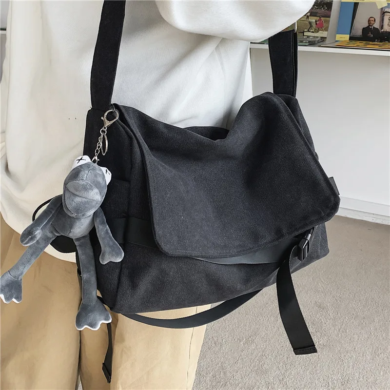 Male Canvas Messenger Bag Large Capacity Handbags Shoulder Bag Teen Men's Student School Bags Fashion Men Crossbody Bags Bolsos
