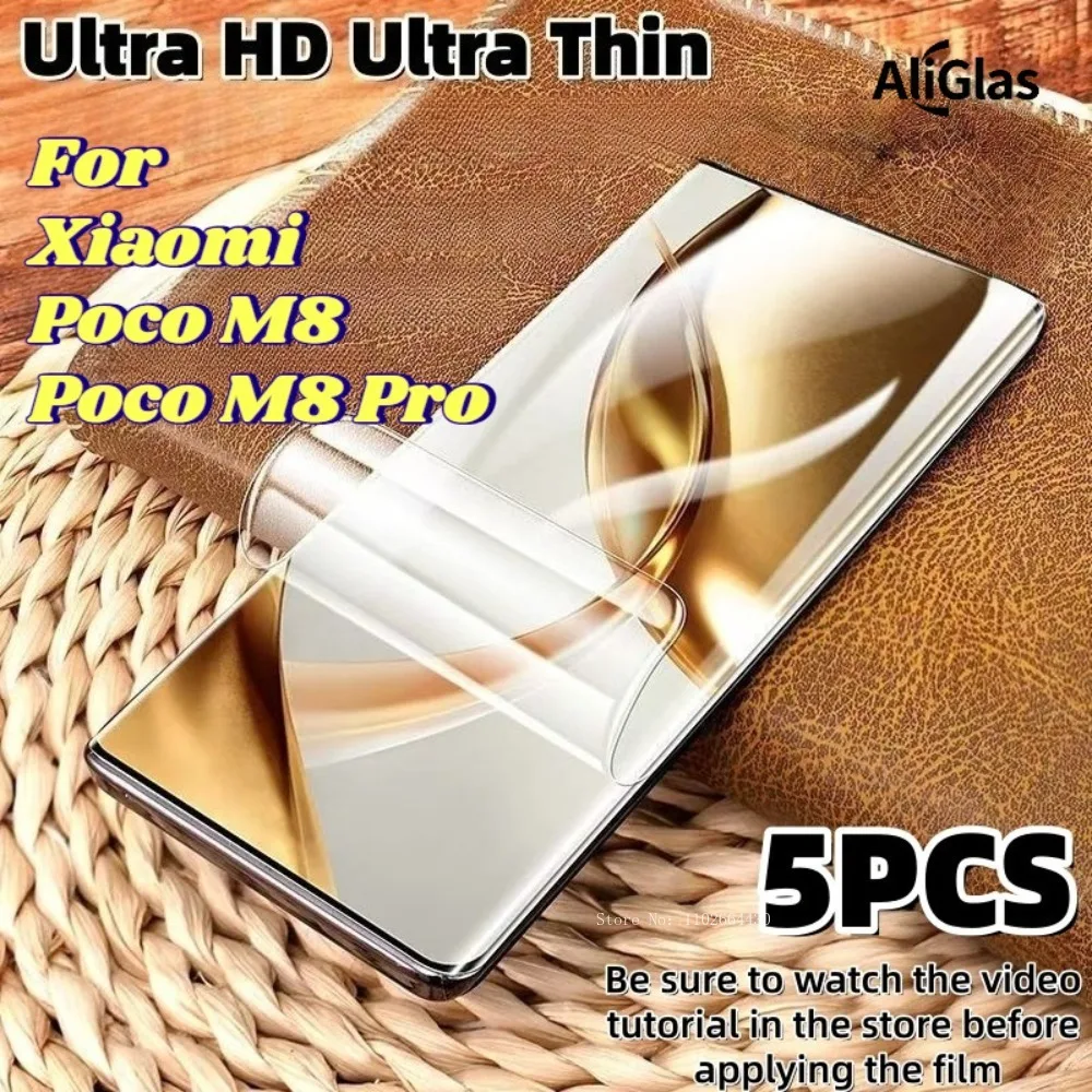 

5 Pieces Suitable for Xiaomi Poco M8 Series Soft TPU HD Hydrogel Film for Xiaomi Poco M8 Pro Ultra Thin Not Tempered Glass Film