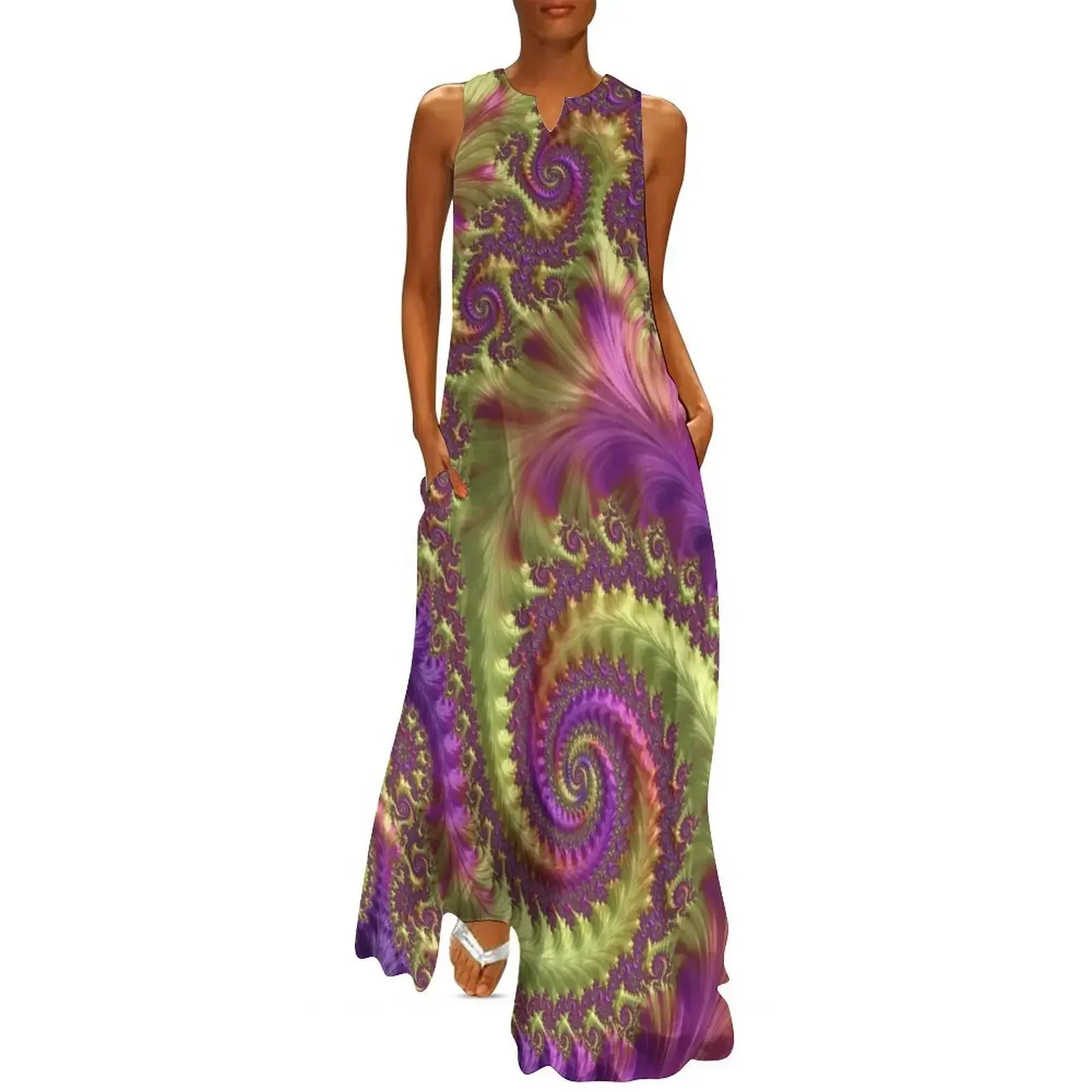 

Hallucinogenic Fractal Long Dress Elegant gown fairy dress summer dress womens 2025 summer women 2025